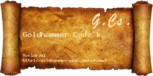 Goldhammer Csák névjegykártya